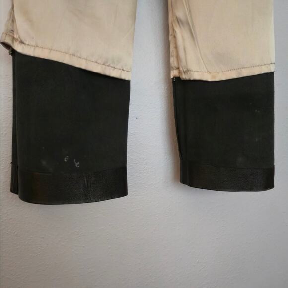 Vintage 90s Bebe Black Genuine Leather Trouser 4 Wide Leg Edgy Classic Wardrobe - Picture 4 of 14